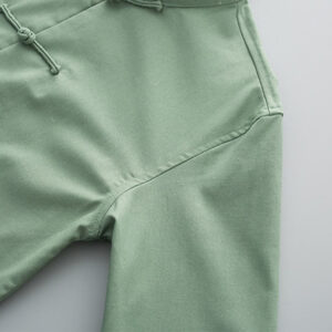 Solid Embroidered Waves Long Sleeve Frog-Button Cotton Linen Men's Shirt - Image 4