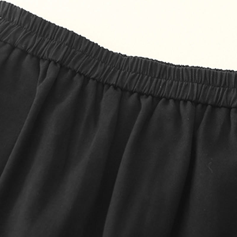 Casual Snap Buttons Women's Cotton Polyester Pants With Pockets - Image 11