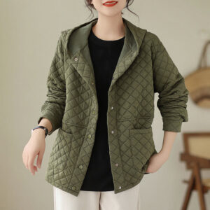 Plain Hoodie Design Women's Cotton Thermal Long Sleeve Jacket With Pockets