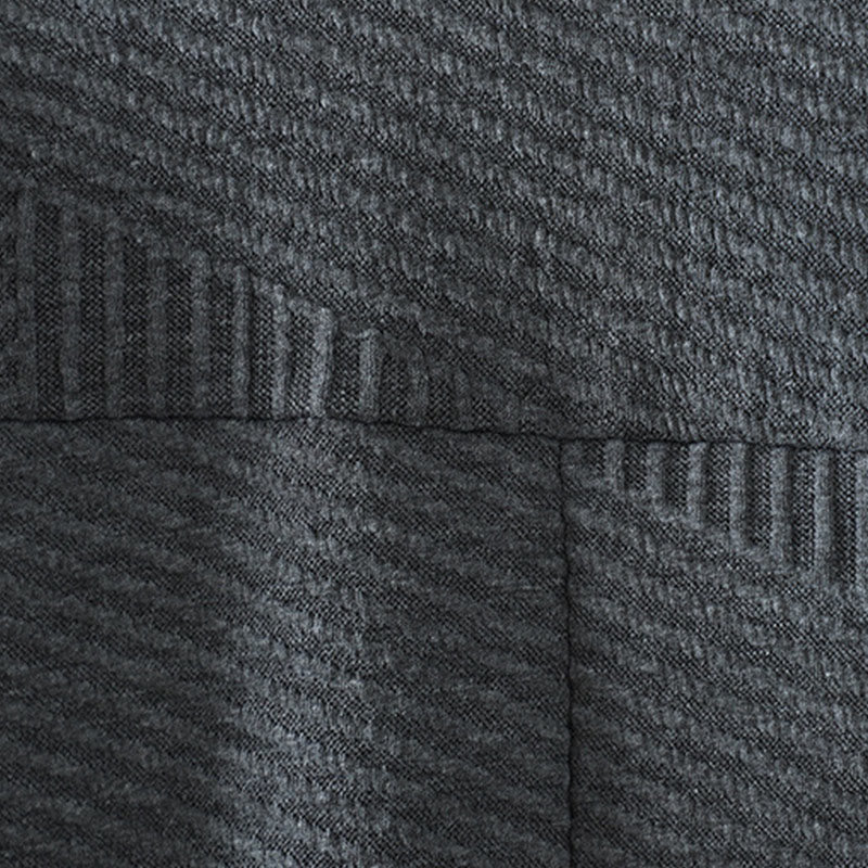 Pure Color Irregular Design Cotton Turtleneck Long Sleeve Midi Dress With Pocket - Image 13