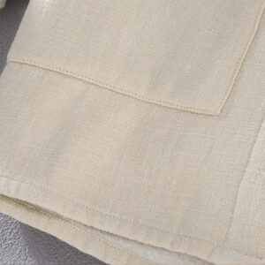 Men's Stnad Collar Long Sleeve Thermal Fleece-lined Ramie Cotton Jacket With Pockets - Image 12