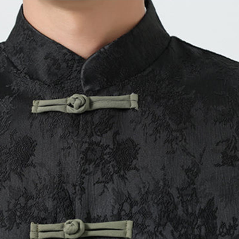 Jacquard Frog-Button Long Sleeve Men's Cotton Jacket Tang Suit With Pockets - Image 10