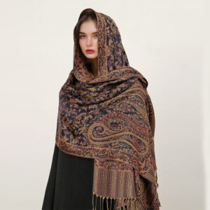 Ethnic Daily Tibetan Paisley Pattern Tassel Cozy Scarf Shawl