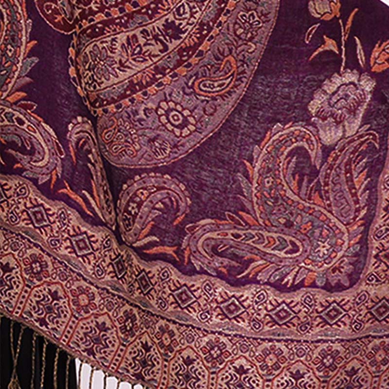 Bohemia Style Tibetan Paisley Floral Pattern Tassel Cozy Scarf Shawl - Image 19