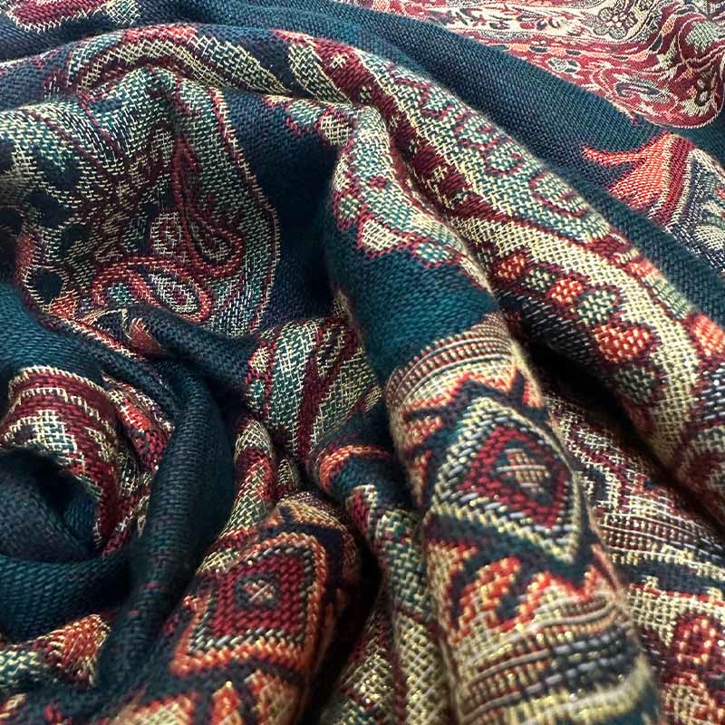 Bohemia Style Tibetan Paisley Floral Pattern Tassel Cozy Scarf Shawl - Image 4