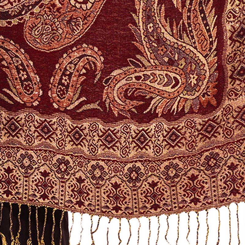 Bohemia Style Tibetan Paisley Floral Pattern Tassel Cozy Scarf Shawl - Image 12